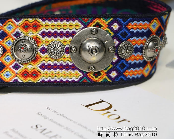 DIOR迪奧 波西米亞 彩色肩帶 復古銀色飾章  zdo1114